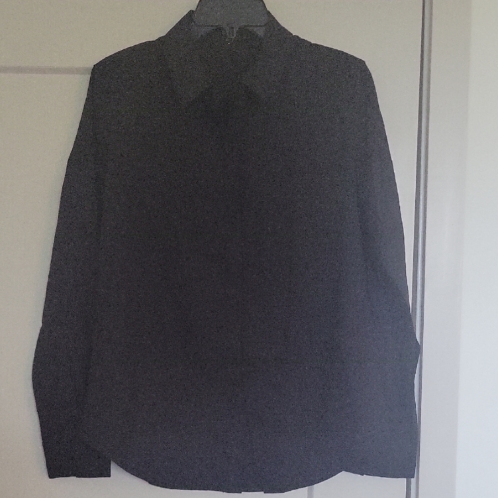 Express Black Long-Sleeve Button-Up Blouse